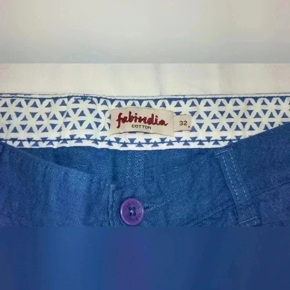 Fabindia Blue slim fit cotton‎ pants size 32 - Picture 6 of 10